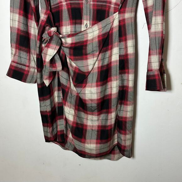 Untuckit Plaid Rachel Wrap Dress Red‎ & Black Plaid Womans 6 - Picture 5 of 14